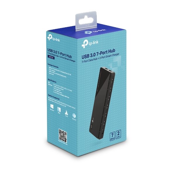 USB 3.0 7-Port Hub with 2 Charging Ports SPEC: 7× USB 3.0 Ports, 2× 2.4A Smart Charging USB Ports, FEATURE: Modern Desi