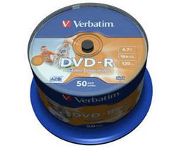 Verbatim - DVD-R 4,7GB 16x Printable 50ks v cake obale