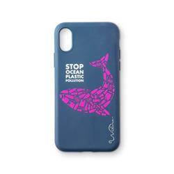 Wilma Whale Eco-case iPhone Xr, tmavo - modré