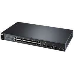ZyXEL ES-2024PWR, 24p L2 PoE sw (24x10/100 (12xPoE),2xGbit RJ45/SFP)
