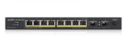 ZyXEL GS1100-10HP 10-port Desktop Gigabit Ethernet switch: 8x Gigabit metal + 2x SFP, 802.3az (Green), PoE 802.3at(High