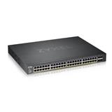 Zyxel XGS1935-52HP, 52 Port Lite-L3 Smart Managed PoE Switch, 48x Gigabit PoE and 4x 10G SFP+, hybrid mode, standalone o