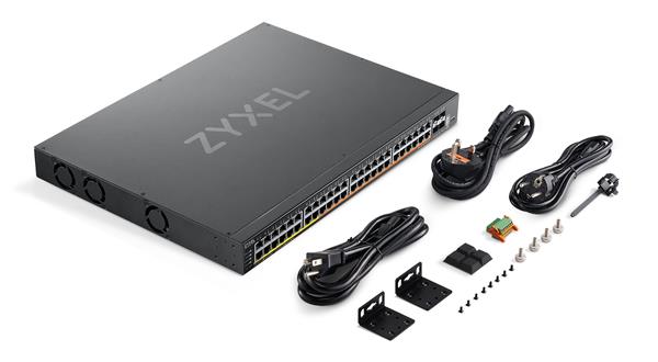 Zyxel XMG2230-52HP, L3 Access Switch, 16x 2.5G, 32x 1G, AC:960W PoE , DC:2400W PoE, 4 x SFP+ Uplink, incl 1 yr NebulaF